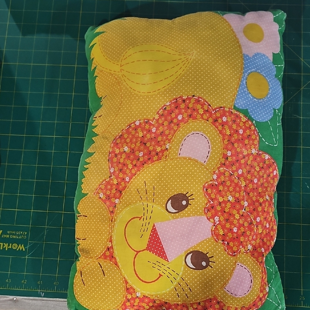 Vintage Colorful Lion Pillow